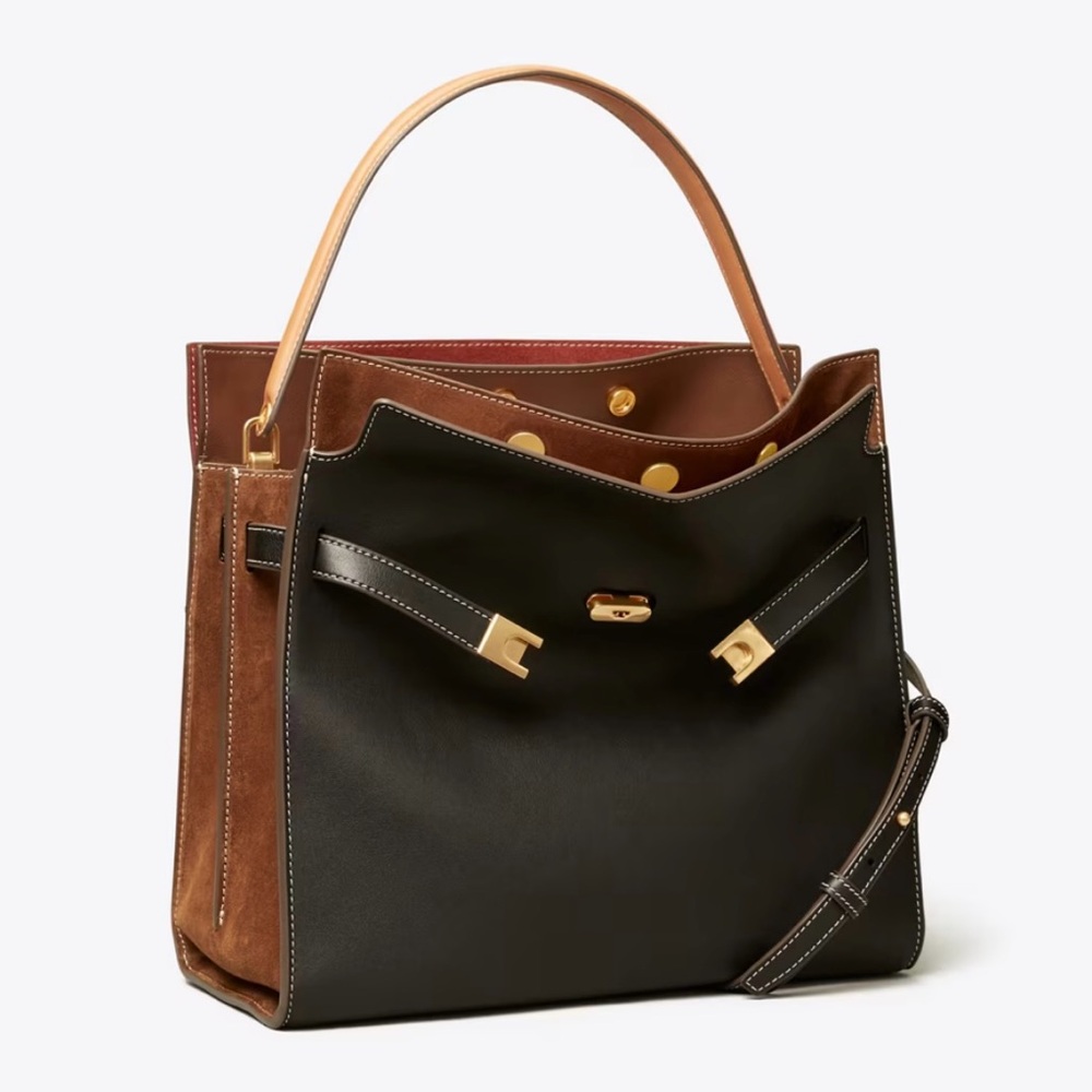 Tory Burch Black and Tan Satchel
